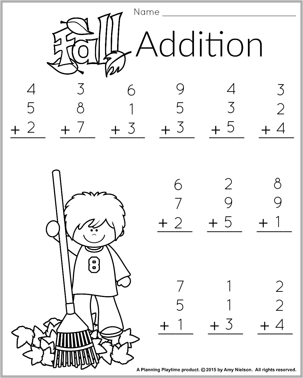 Math Addition Worksheets For 1st Grade