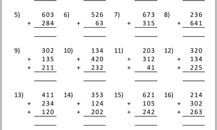 Math Addition Worksheets For Free