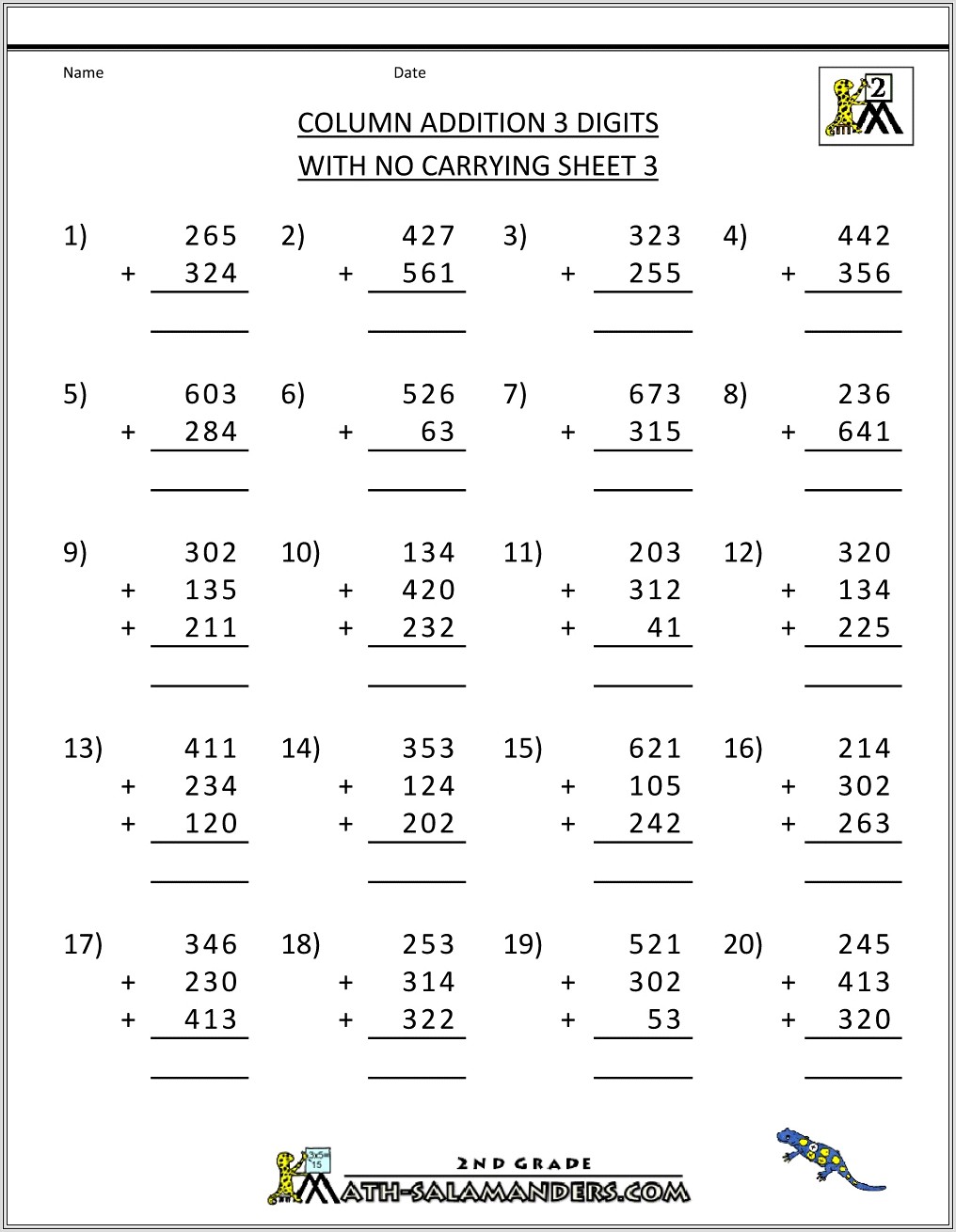 Math Addition Worksheets For Free