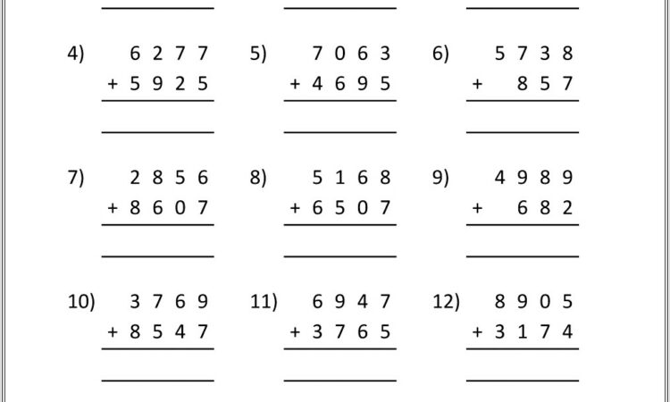 Math Addition Worksheets Free