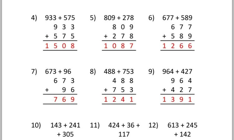 Math Addition Worksheets Generator