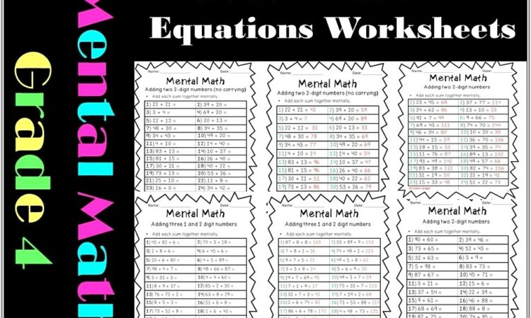 Math Addition Worksheets Grade 4