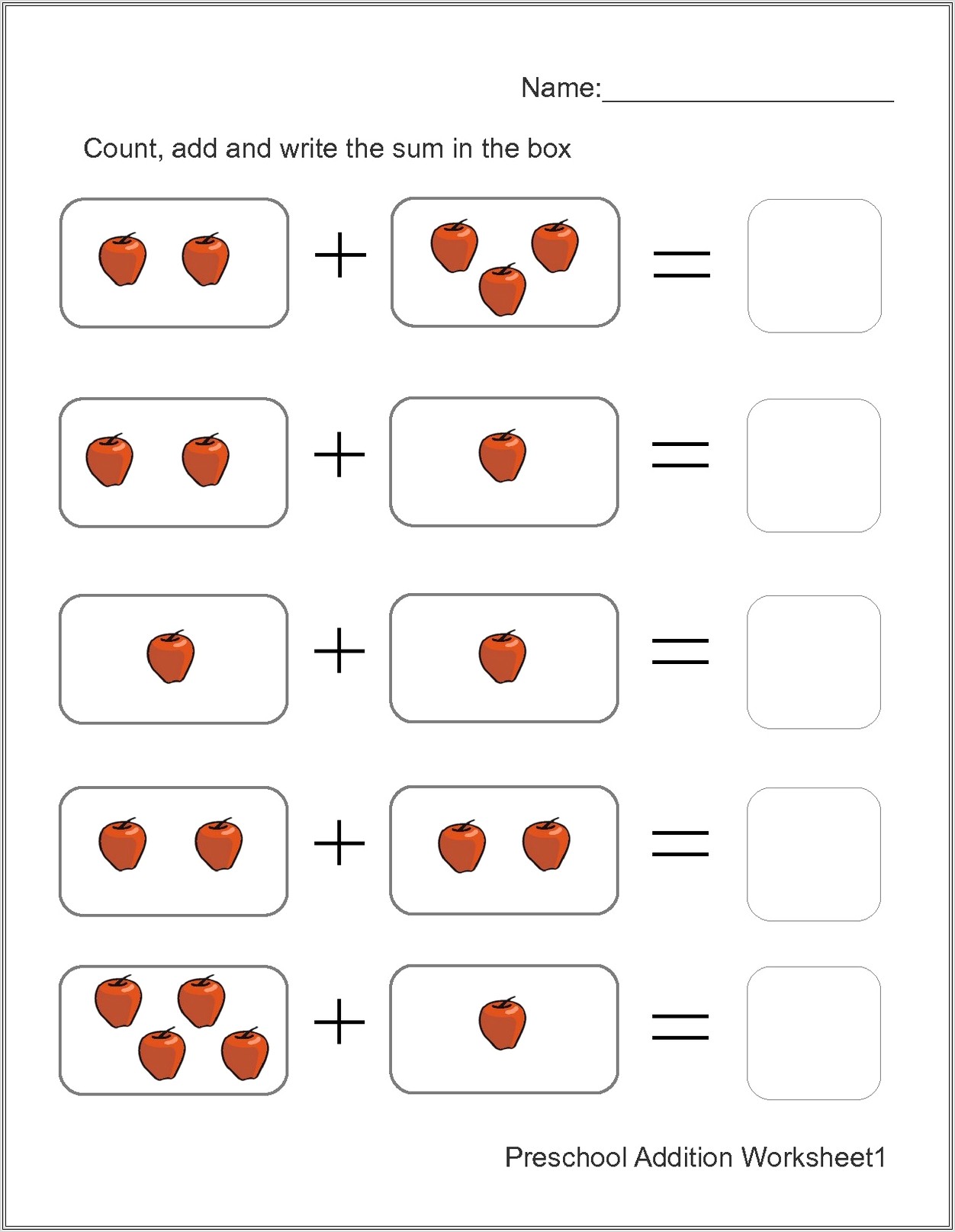 Math Addition Worksheets Pictures