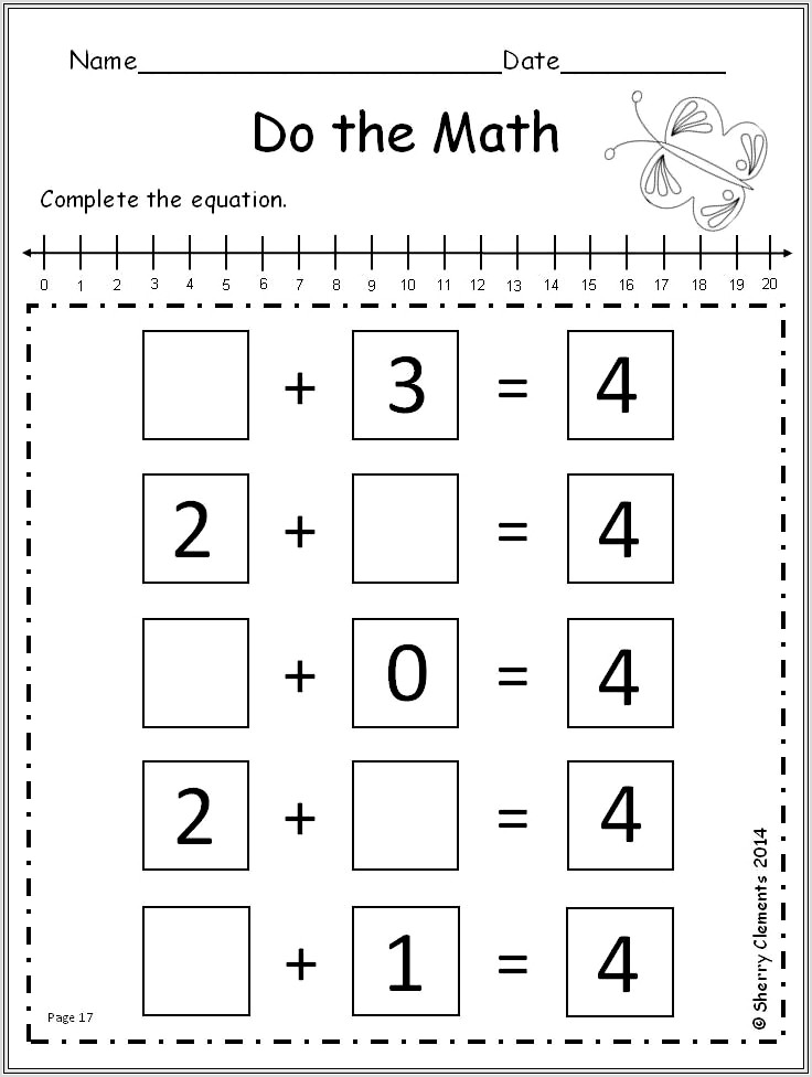 Math Addition Worksheets To 20