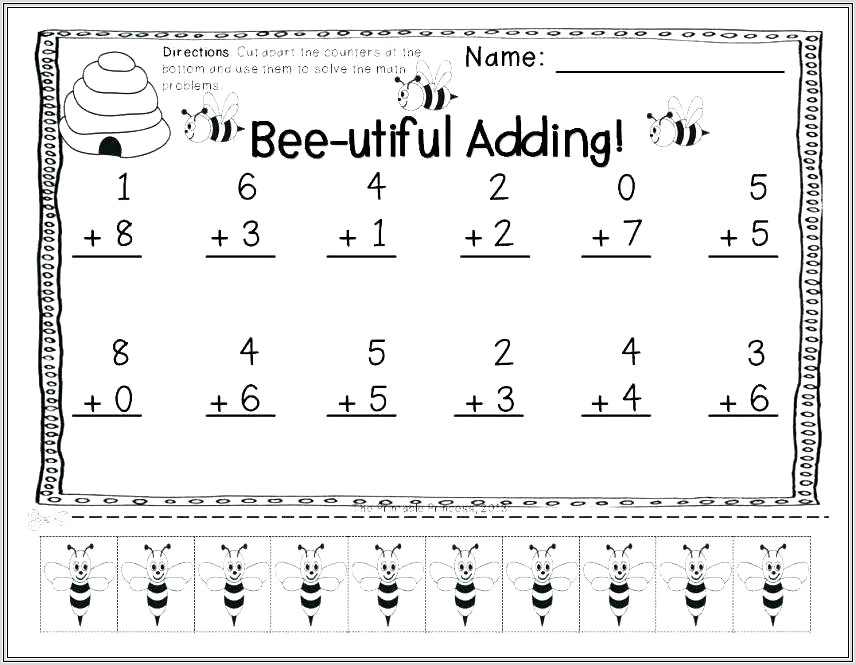 Math Addition Worksheets With Counters
