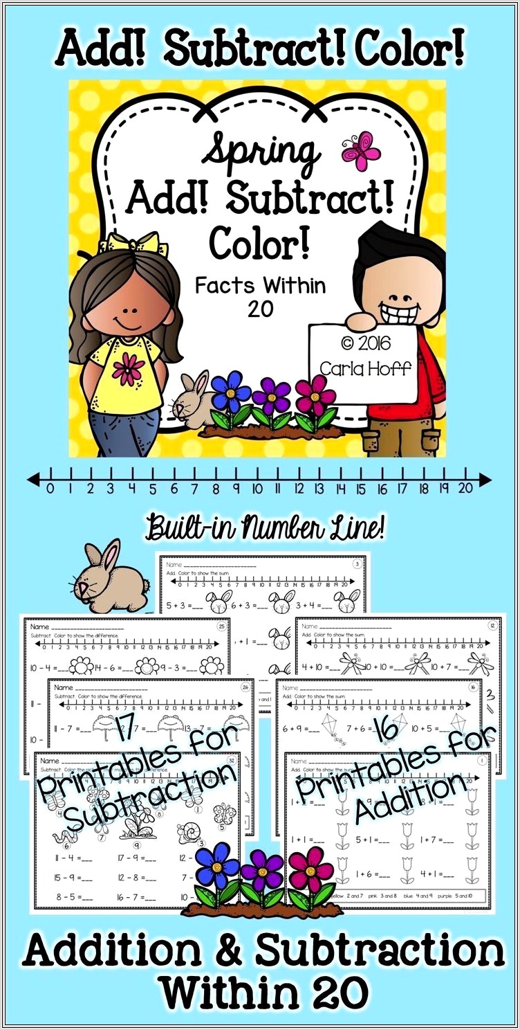Math Addition Worksheets With Number Lines