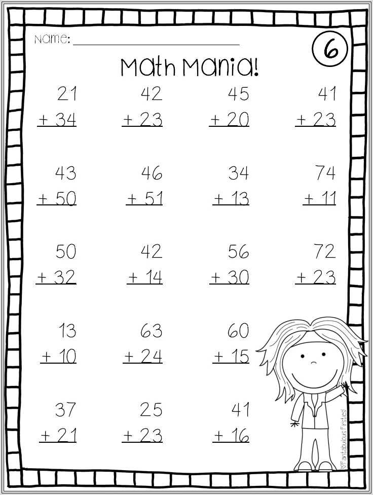 Math Addition Worksheets Without Regrouping