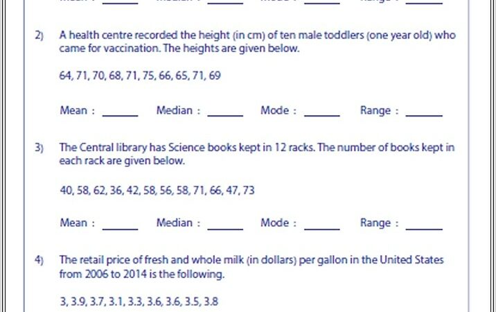 Math Average Word Problems Worksheets