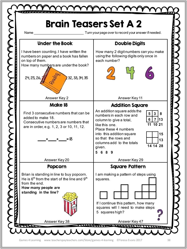 Math Busters Word Problems Reproducible Worksheets