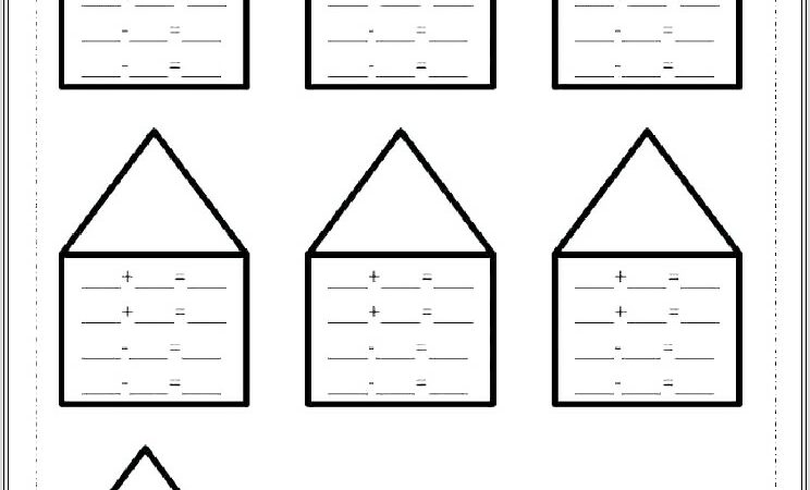 Math Fact Family House Worksheet