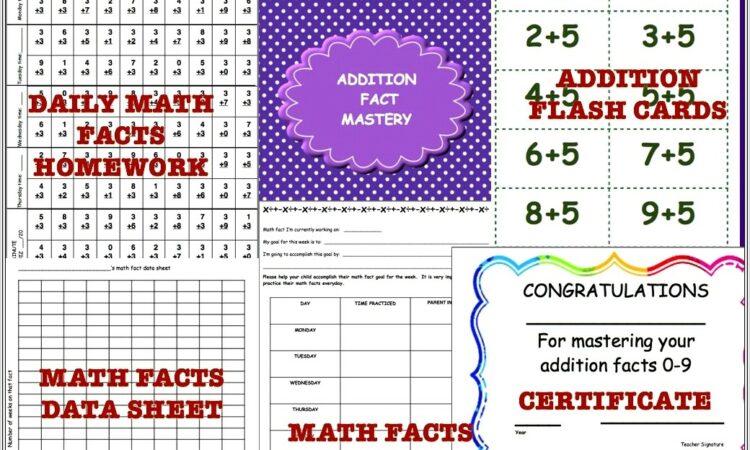 Math Facts Log Sheet