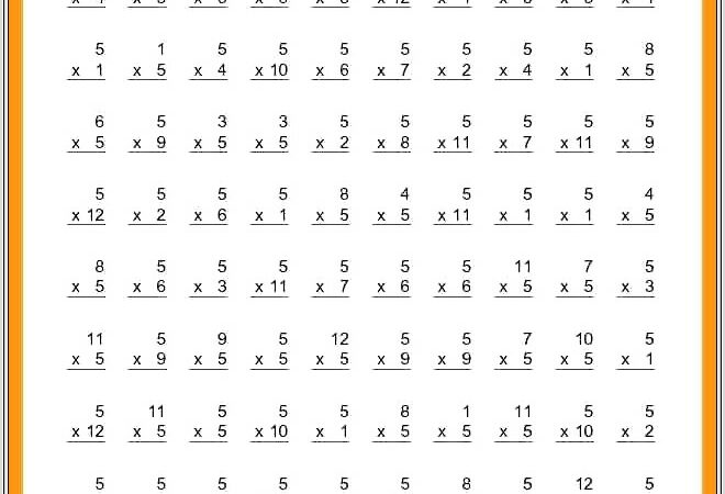 Math Facts Reference Sheet