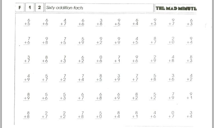 Math Facts Tracking Sheet