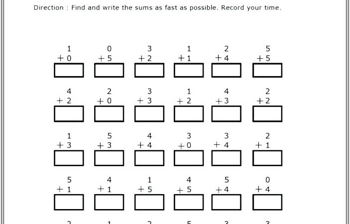 Math Facts Worksheet Generator Free