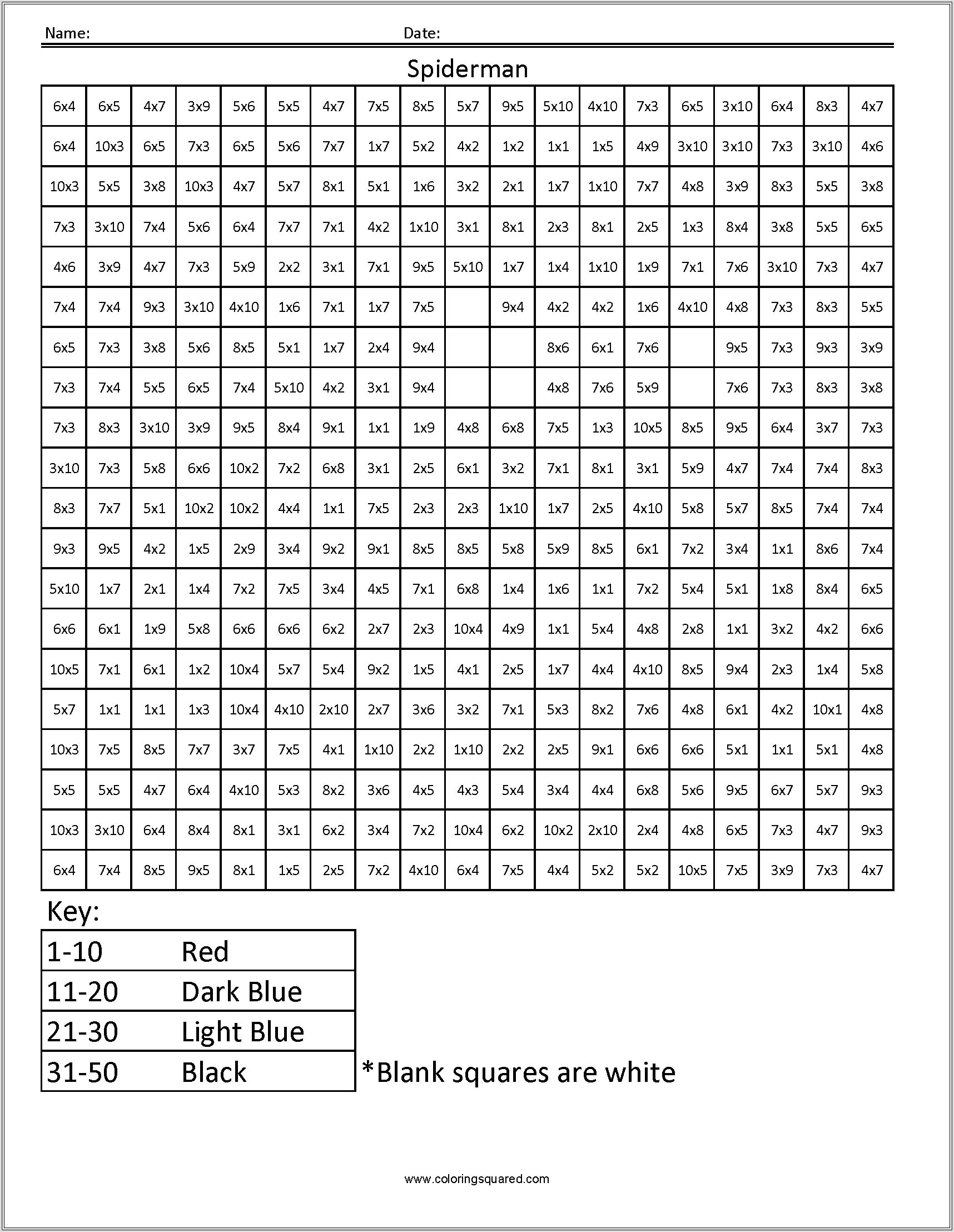 Math Facts Worksheets Free
