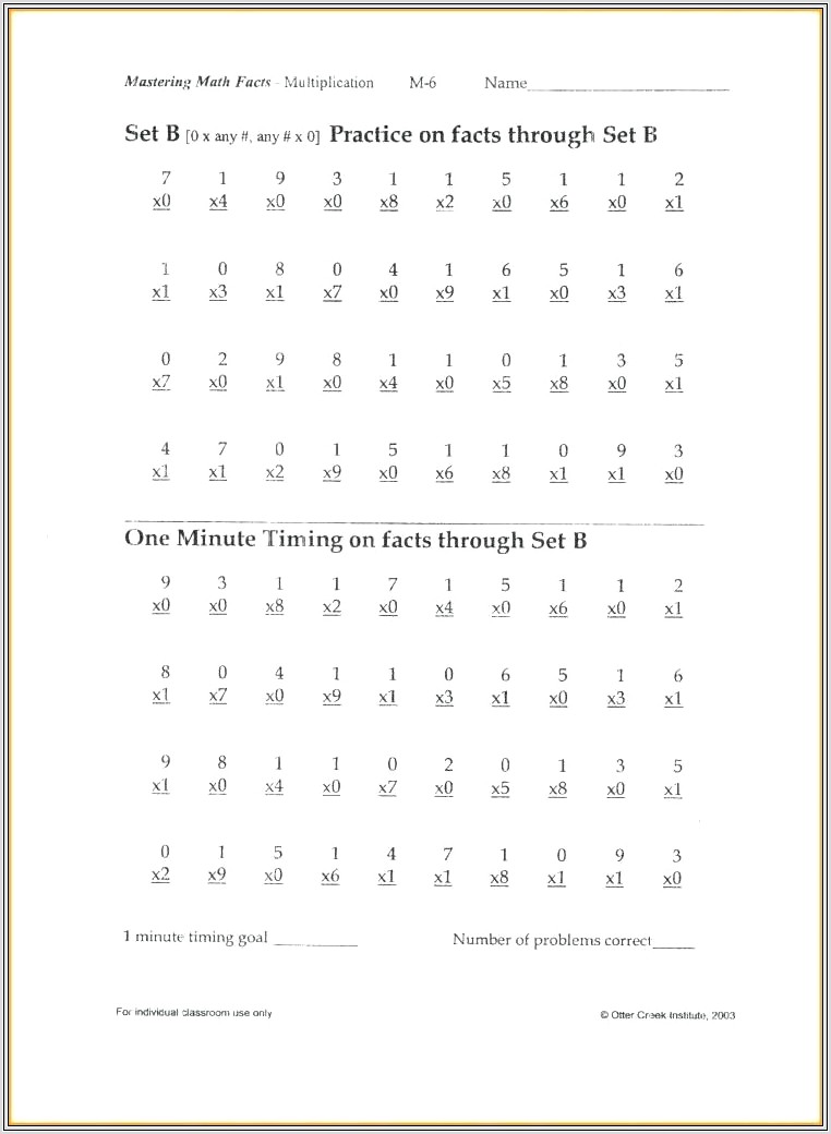 Math Facts Worksheets Mixed Operations