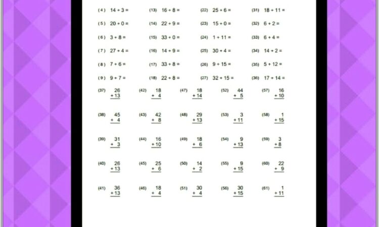 Math Facts Worksheets Online