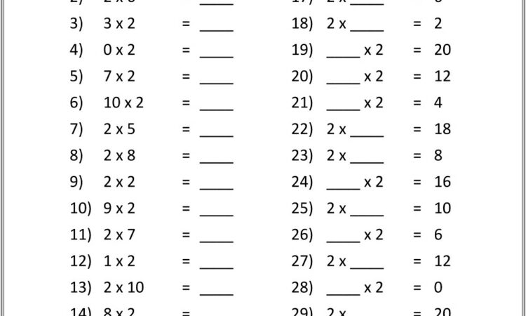 Math Multiplication Drill Worksheets