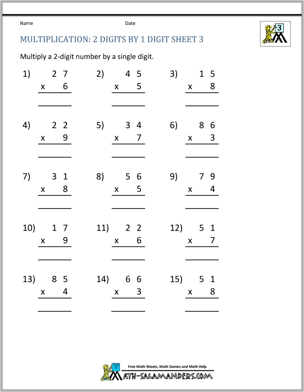 Math Multiplication Worksheet Creator