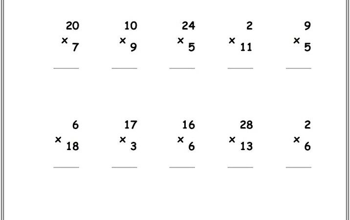 Math Multiplication Worksheet Grade 5