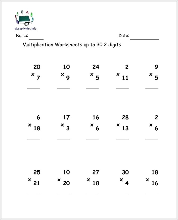 Math Multiplication Worksheet Grade 5