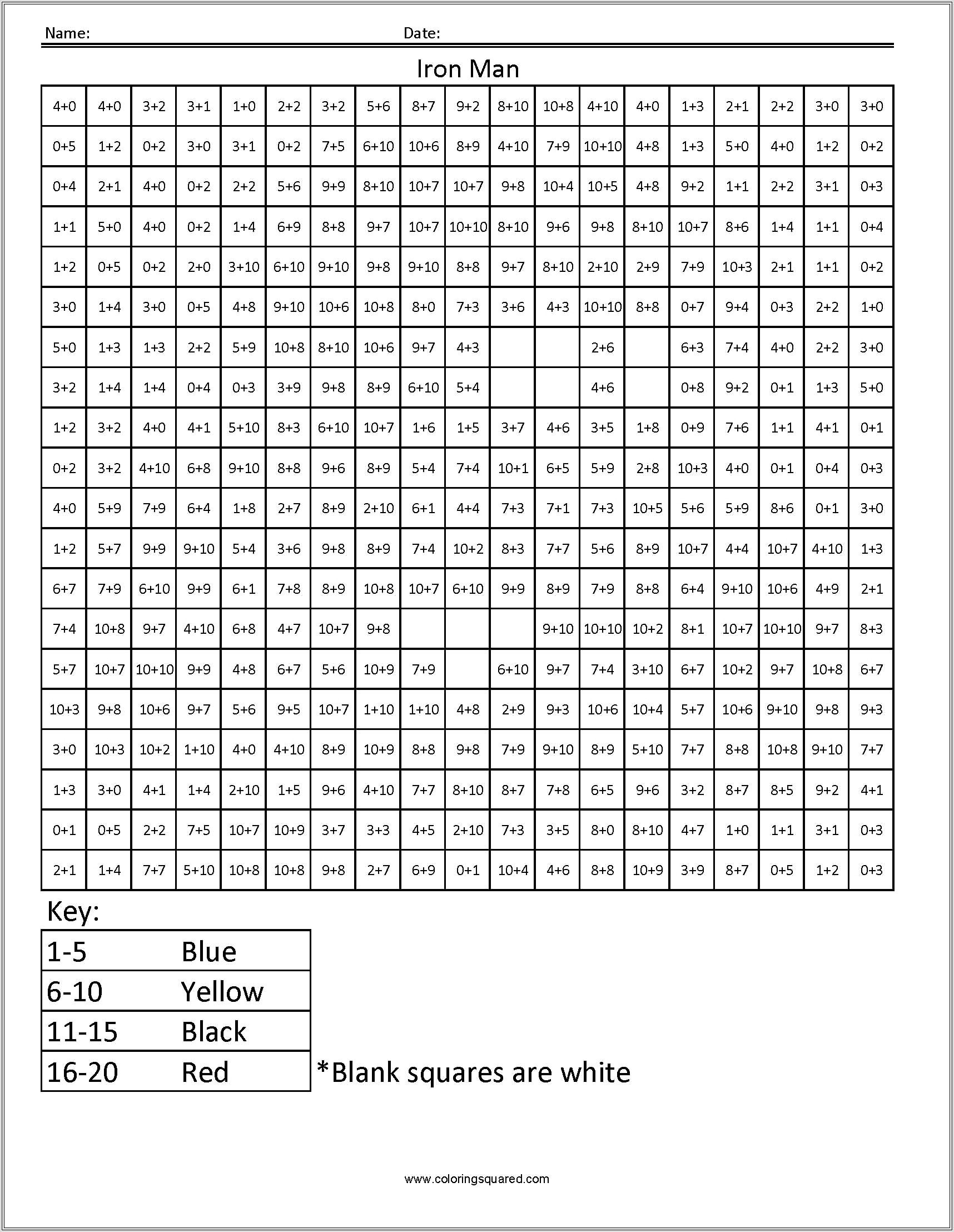 Math Multiplication Worksheets Color By Number
