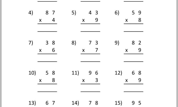 Math Multiplication Worksheets Grade 6