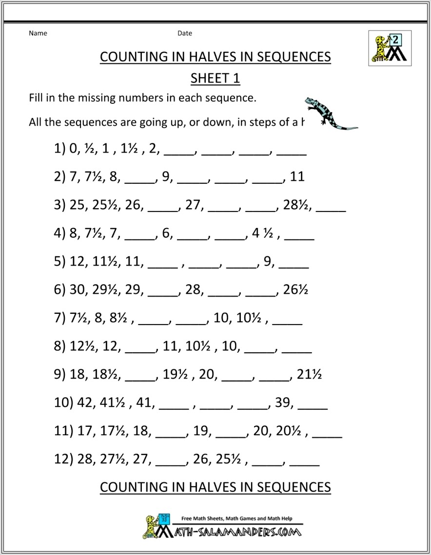 Math Pattern Worksheets 8th Grade