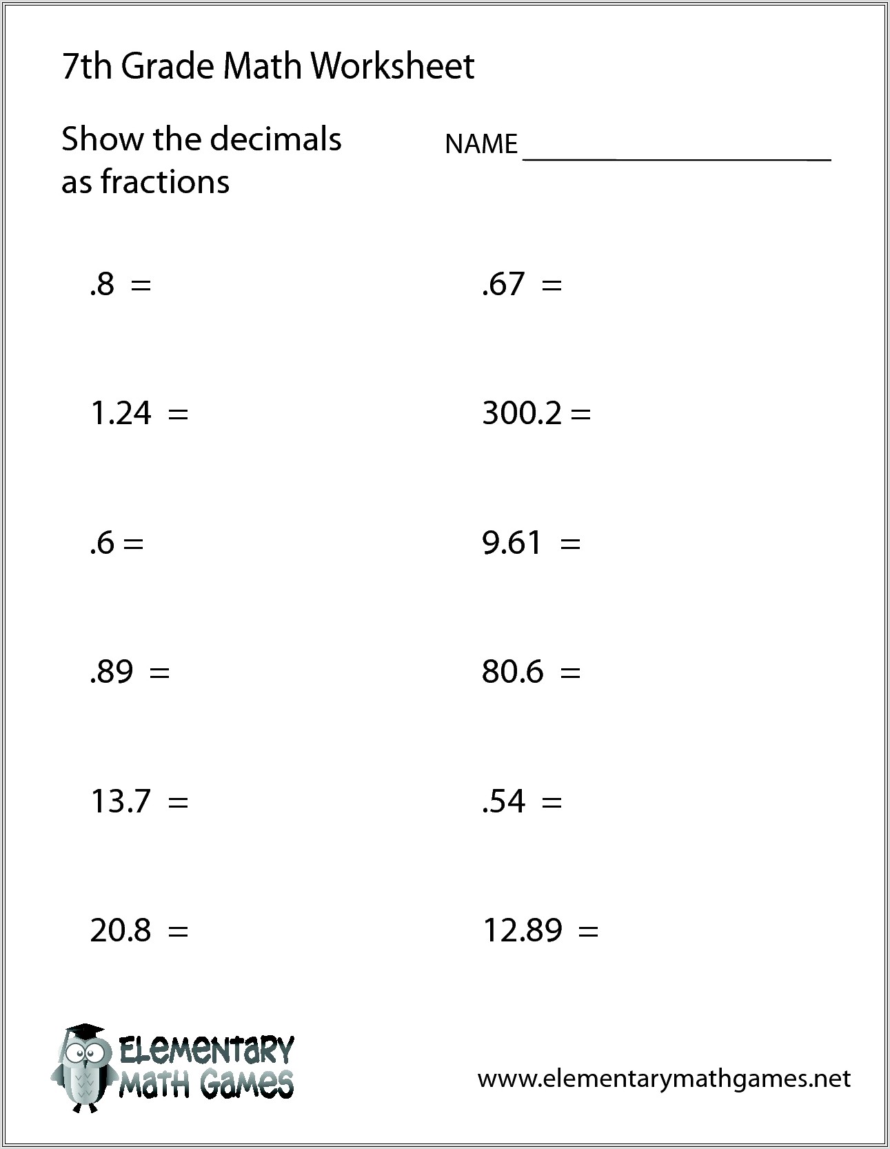 Math Proportions Printable Worksheets