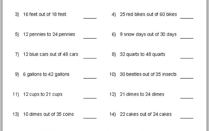 Math Proportions Worksheets 6th Grade