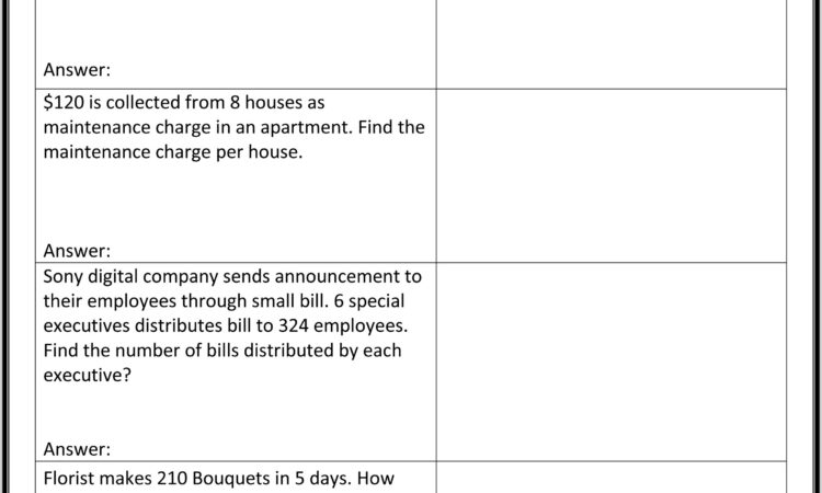 Math Word Problems Worksheets 5th Grade