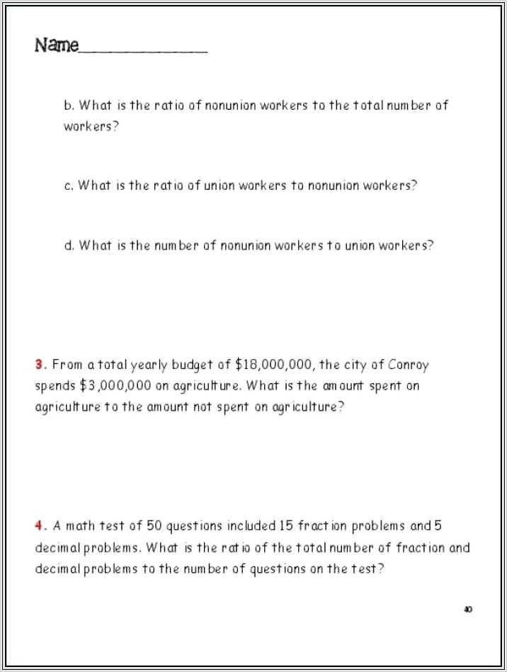 Math Word Problems Worksheets Ged