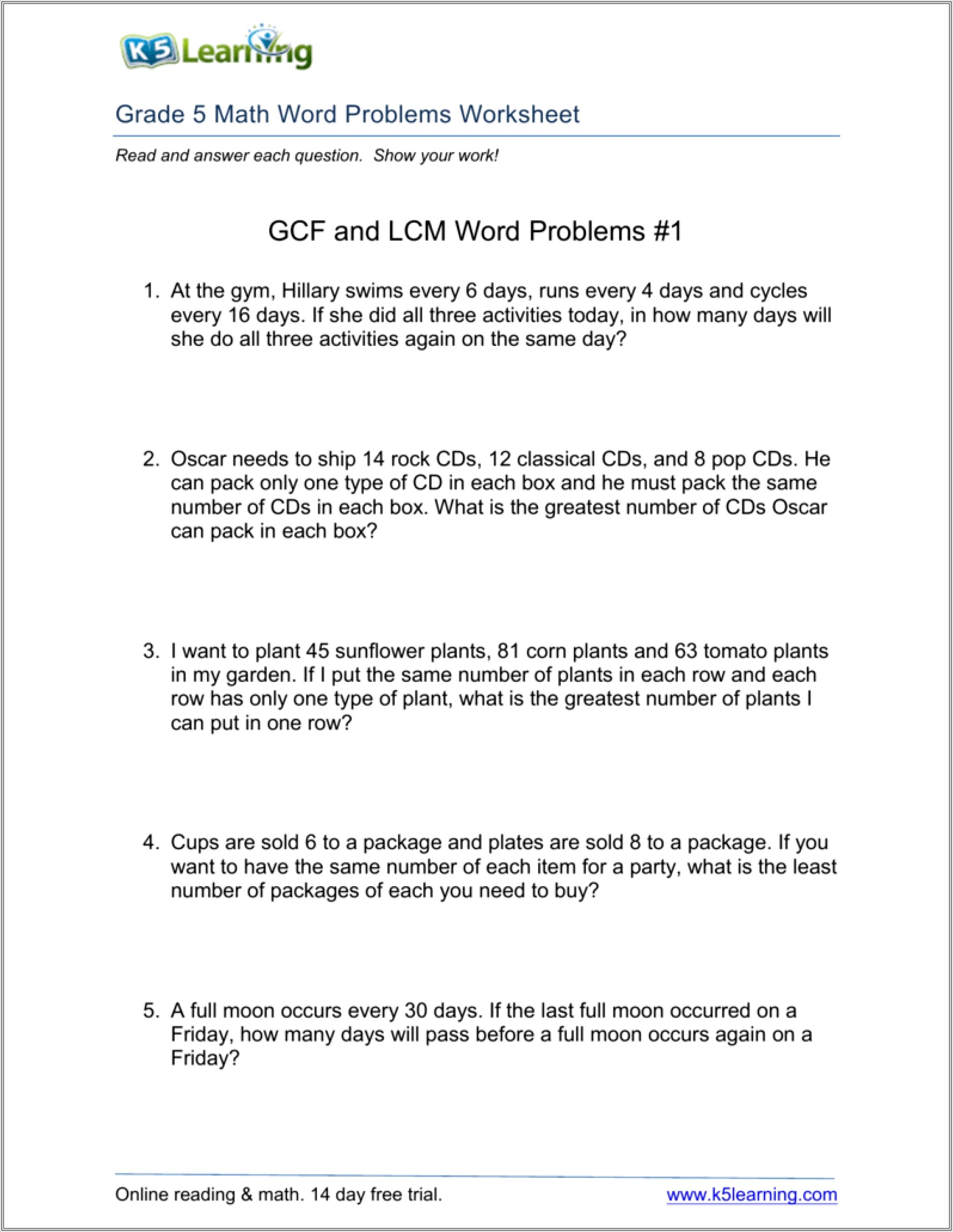 Math Word Problems Worksheets Ks2