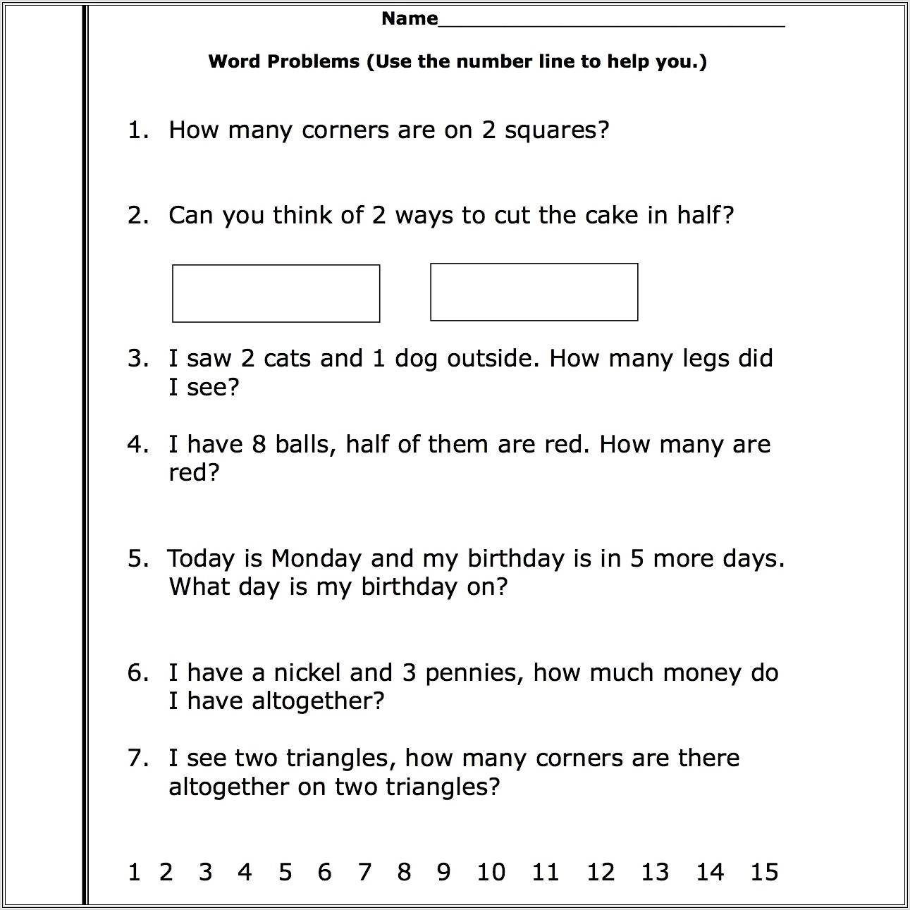 Math Word Problems Worksheets Pdf