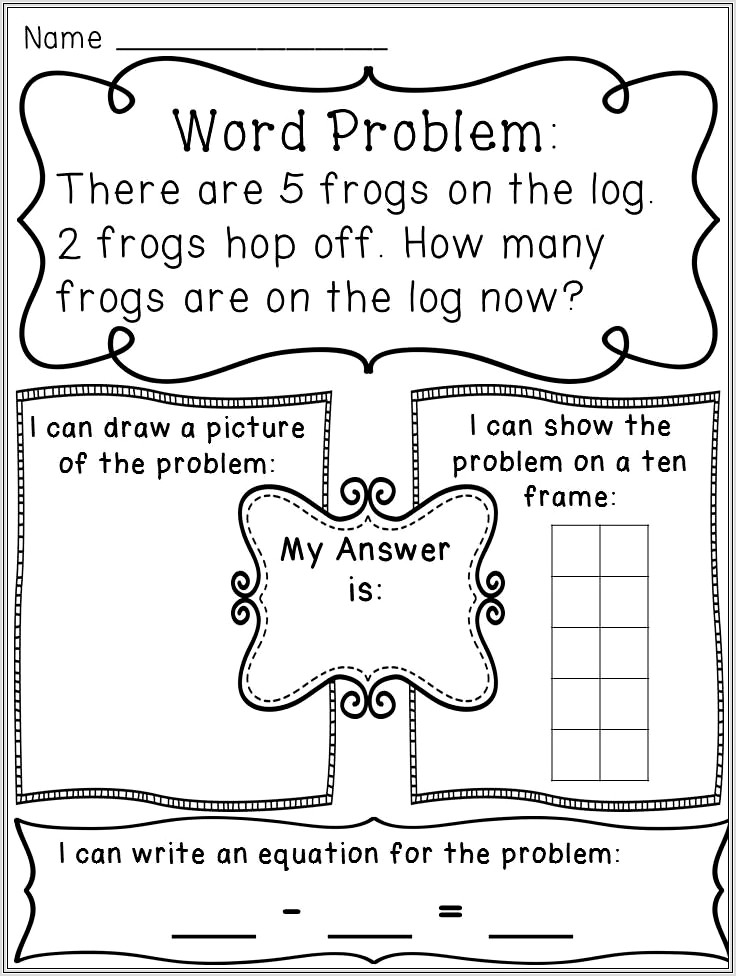 Math Words Problems Worksheets