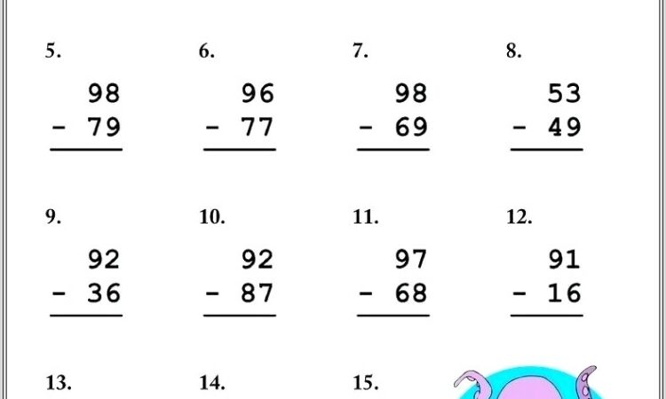 Math Worksheet Addition And Subtraction With Regrouping