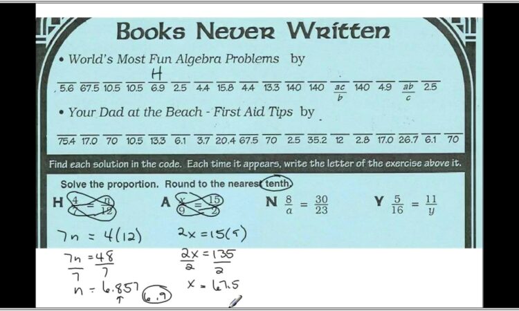 Math Worksheet Books Never Written Answers