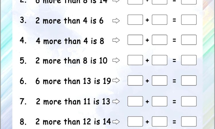 Math Worksheet For Grade 1