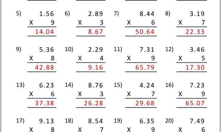 Math Worksheet For Grade 5 Pdf