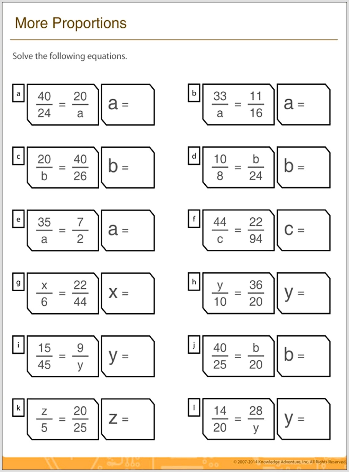 Math Worksheet For Grade 7