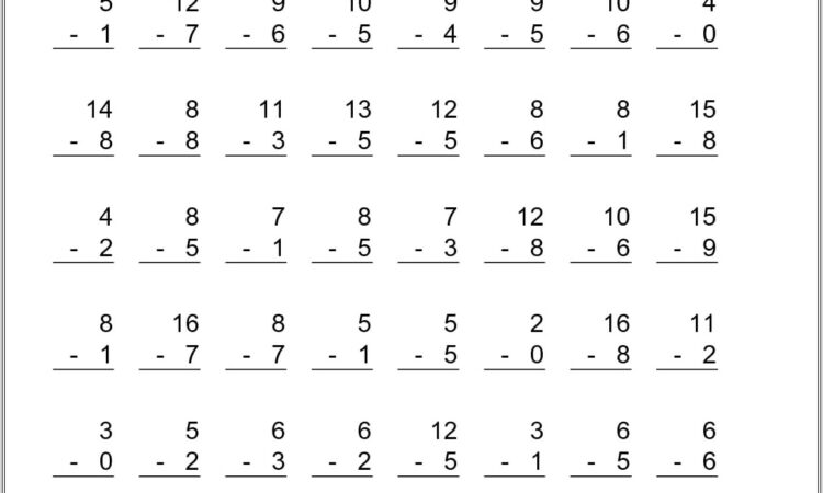 Math Worksheet Mixed Addition And Subtraction