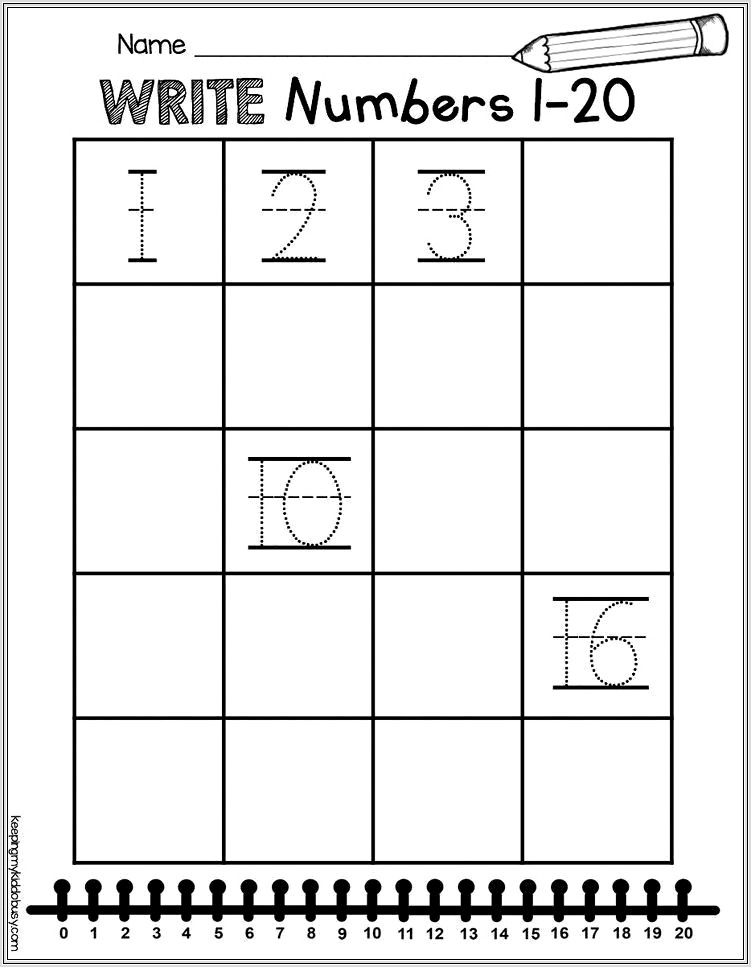 Math Worksheet Numbers 1 20