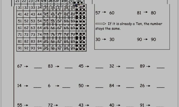 Math Worksheet Rounding Whole Numbers