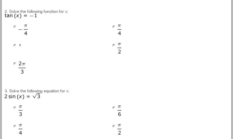 Math Worksheet Solve For X