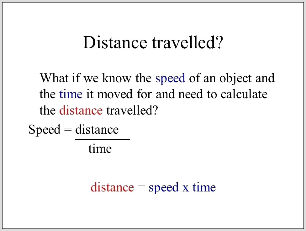 Math Worksheet Speed Time Distance