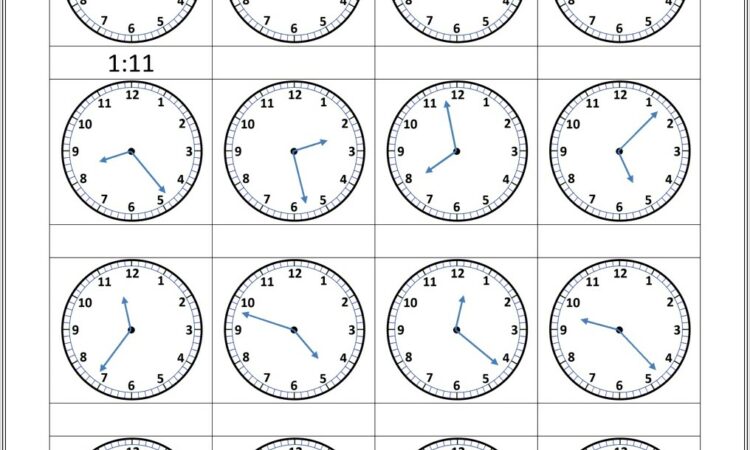 Math Worksheet Time To The Nearest Minute