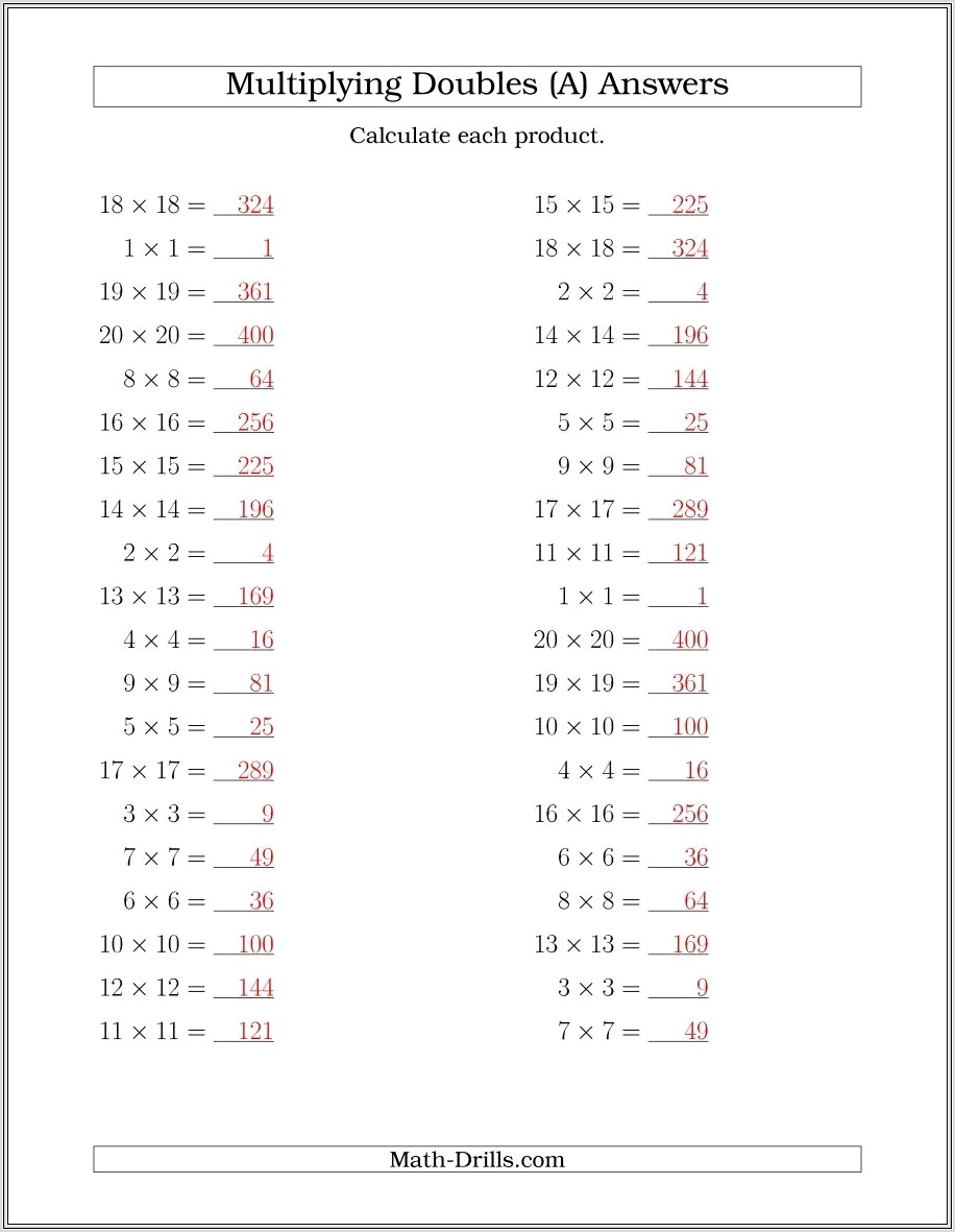 Math Worksheet Up To 20