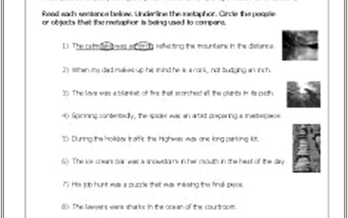 Math Worksheet What Is A Metaphor