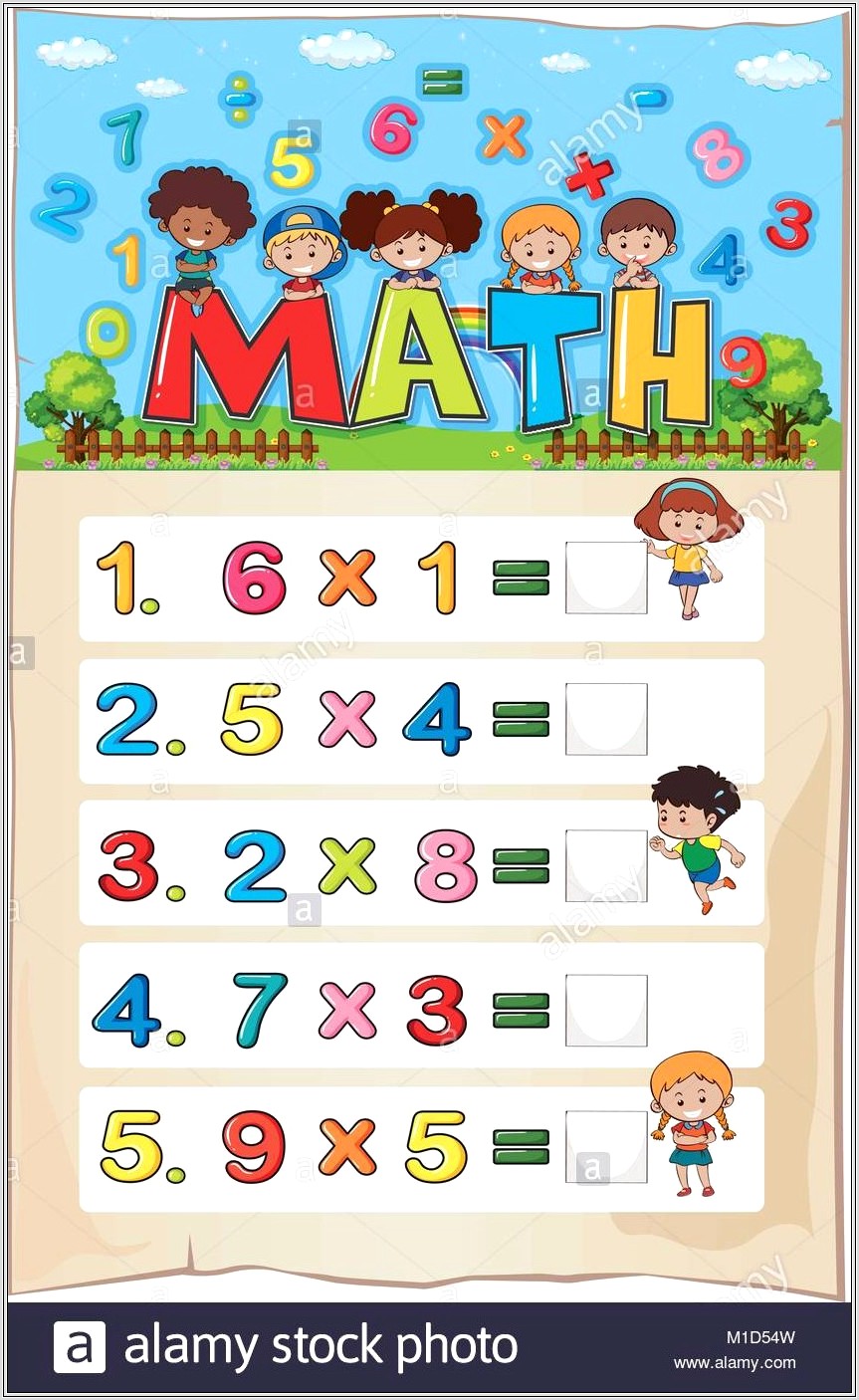 Math Worksheet With Multiplication