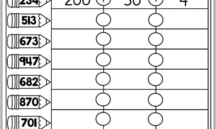 Math Worksheet With Place Value